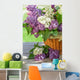 Colorful Lilac Flowers Basket Wall Decal