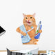 Brushing teeth cat. Wall Decal
