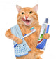 Brushing teeth cat. Wall Decal