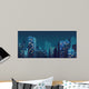 Night Cityscape Vector Illustration Wall Decal
