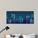 Night Cityscape Vector Illustration Wall Decal