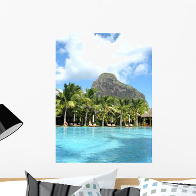 Morne Piscine Wall Decal shown on a wall