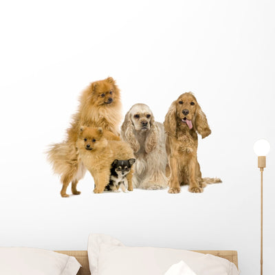 Group Dog Wall Decal shown on a wall
