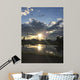 田んぼに映る夕日 Wall Mural