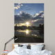 田んぼに映る夕日 Wall Mural
