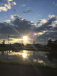 田んぼに映る夕日 Wall Mural
