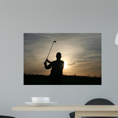 Winter Golf Wall Decal shown on a wall