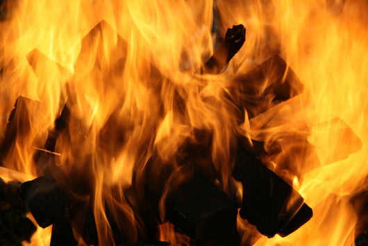 Flames Consuming Wood Wall Decal