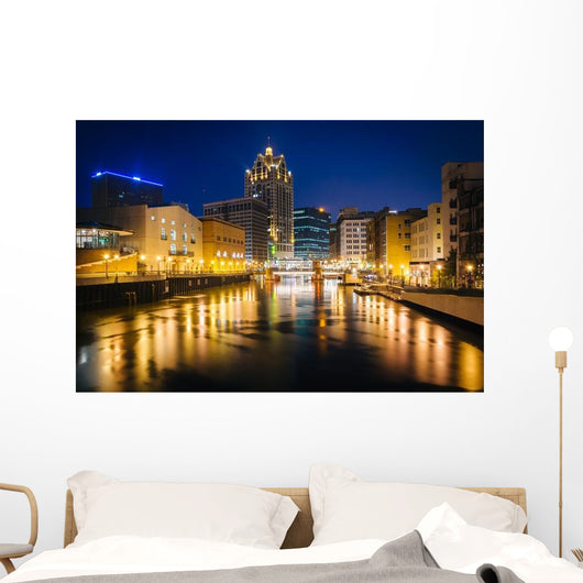 Buildings along Milwaukee River Wall Decal