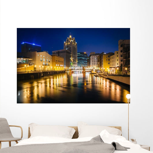 Buildings along Milwaukee River Wall Decal