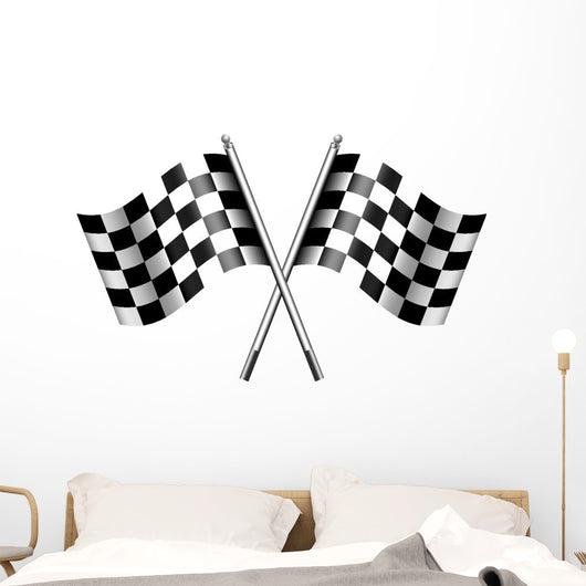 Chequered Flags Motor Racing Wall Decal