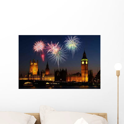 Big Ben London Wall Decal shown on a wall