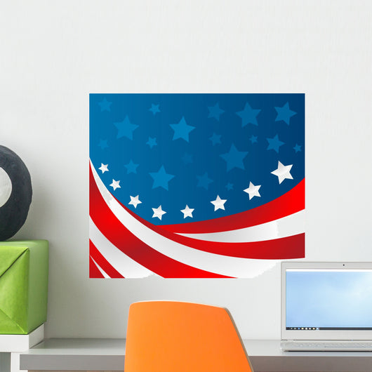 USA Flag Style Vector Wall Decal