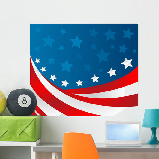 USA Flag Style Vector Wall Decal