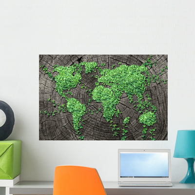Global Spread Wall Decal shown on a wall