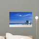 Lifeguard station with american flag on Hermosa beach, instagram Wall Mural
