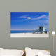 Lifeguard station with american flag on Hermosa beach, instagram Wall Mural
