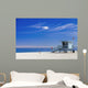Lifeguard station with american flag on Hermosa beach, instagram Wall Mural