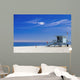 Lifeguard station with american flag on Hermosa beach, instagram Wall Mural