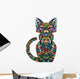 Colorful Fancy Cat Wall Decal