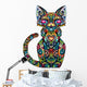 Colorful Fancy Cat Wall Decal