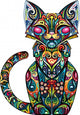 Colorful Fancy Cat Wall Decal