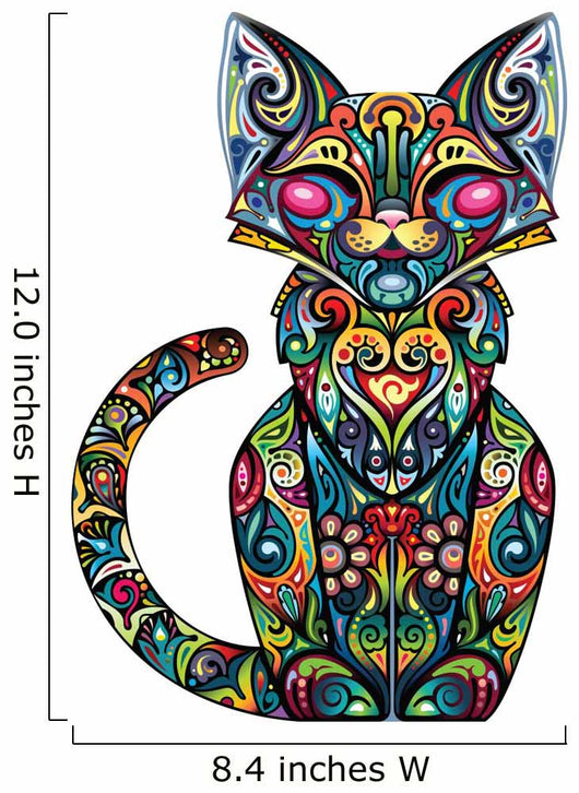 Colorful Fancy Cat Wall Decal