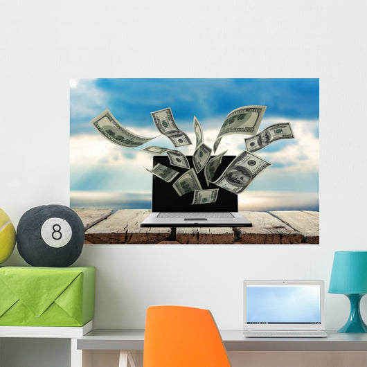 Currency Computer Electronic Banking Wall Decal