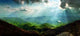 Sun Rays Mountain Landscape Wall Decal