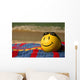 Smiley Faced Volleyball with Wall Decal
