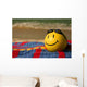 Smiley Faced Volleyball with Wall Decal