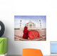 Woman Red near Taj Wall Decal