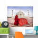 Woman Red near Taj Wall Decal