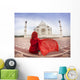 Woman Red near Taj Wall Decal