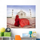Woman Red near Taj Wall Decal