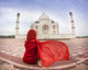 Woman Red near Taj Wall Decal