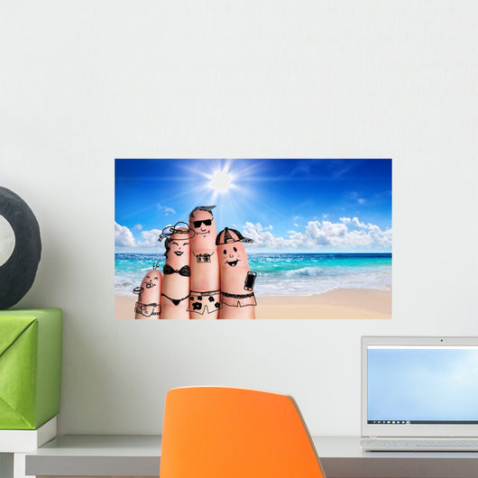 Fingers Family Beach Summer Wall Decal