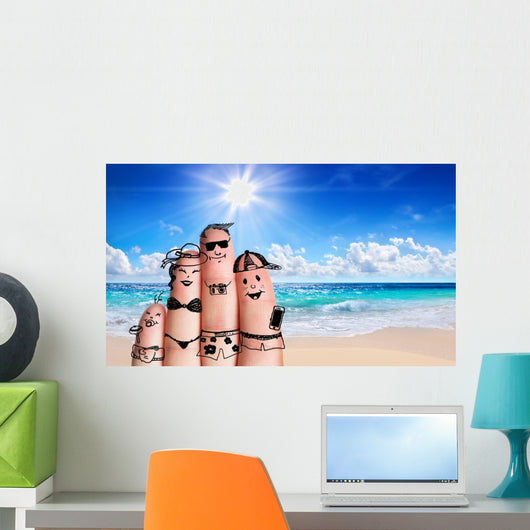 Fingers Family Beach Summer Wall Decal