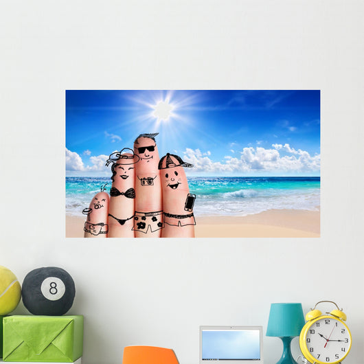 Fingers Family Beach Summer Wall Decal