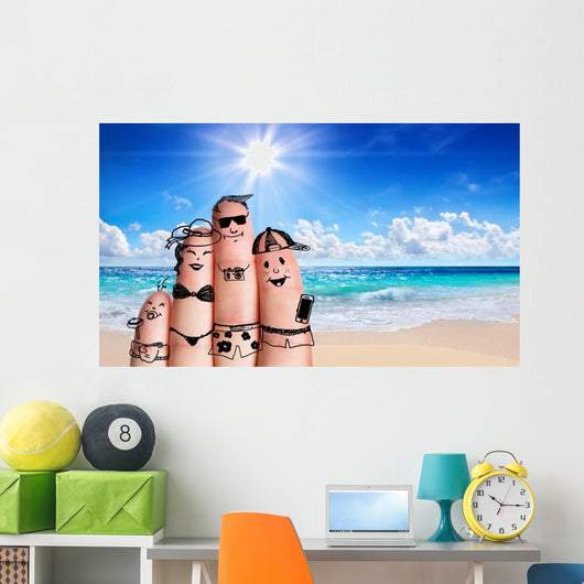 Fingers Family Beach Summer Wall Decal