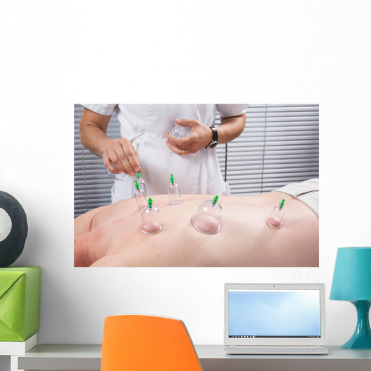 Close-up Therapist's Hand Placing Wall Decal