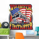 Vintage Firefighter Emblem Wall Decal