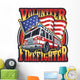 Vintage Firefighter Emblem Wall Decal