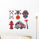 Firefighter Elements Wall Decal Sticker Set