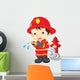 Young Boy Firefighter Wall Decal