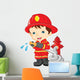 Young Boy Firefighter Wall Decal