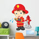 Young Boy Firefighter Wall Decal
