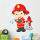 Young Boy Firefighter Wall Decal