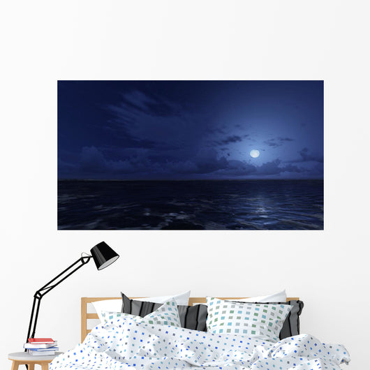 Calm Ocean under Starry Wall Decal