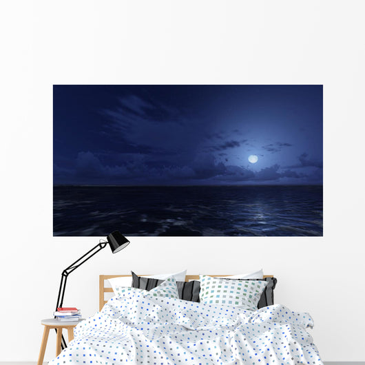 Calm Ocean under Starry Wall Decal